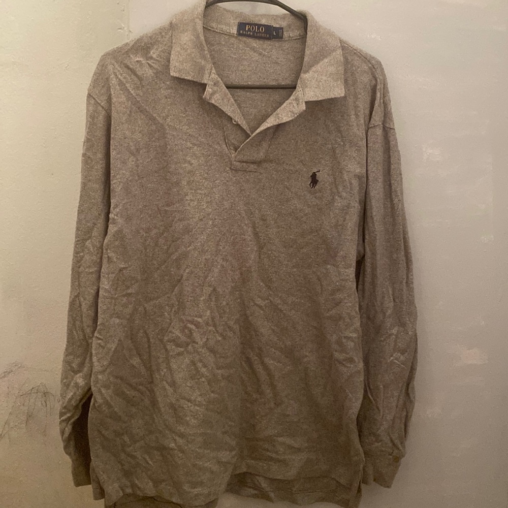 Mens Polo cotton collared shirt size L